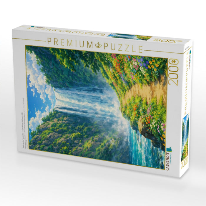 Rauschender Wasserfall - wie im Anime Zeichentrickfilm - CALVENDO Foto-Puzzle'