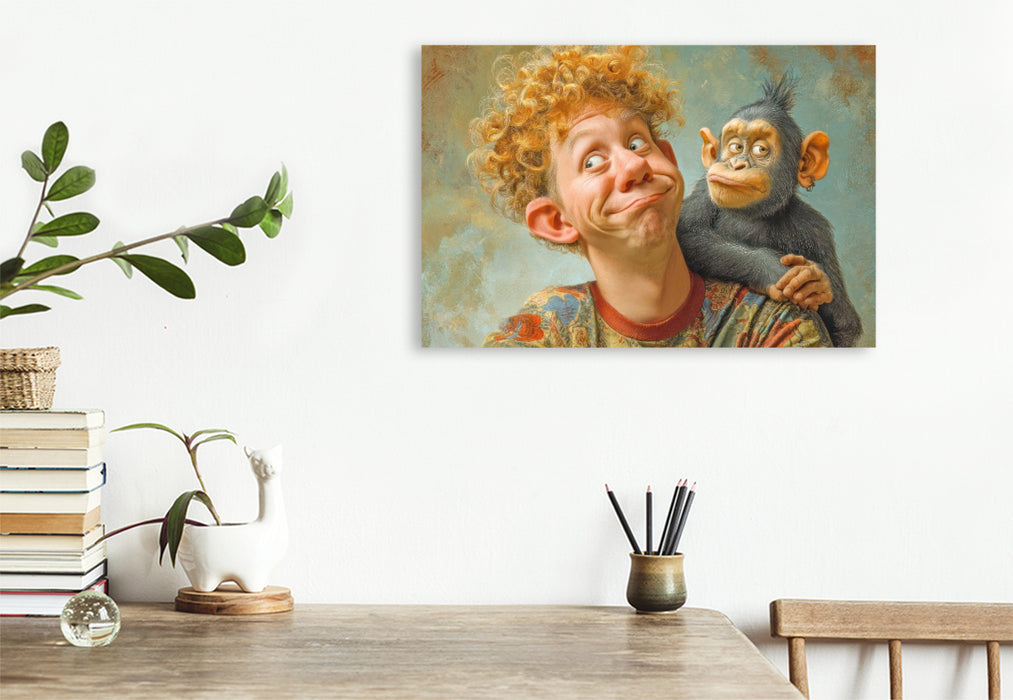 Premium Textil-Leinwand Humorvolle Cartoons