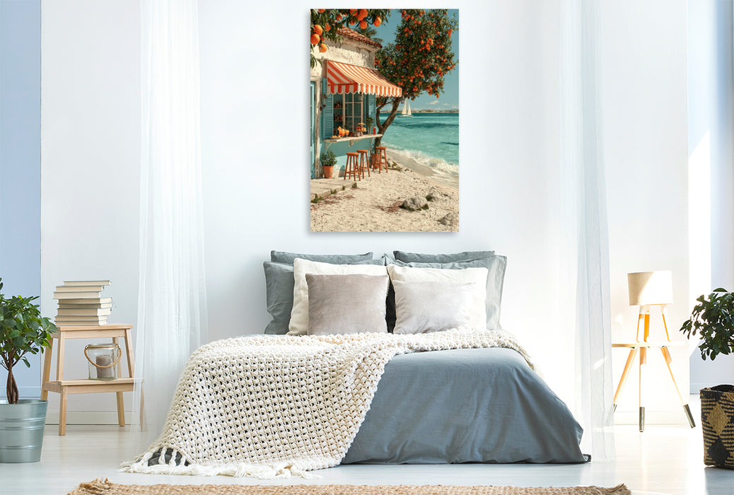 Premium Textil-Leinwand Hier schmeckt jeder Moment nach Sommer