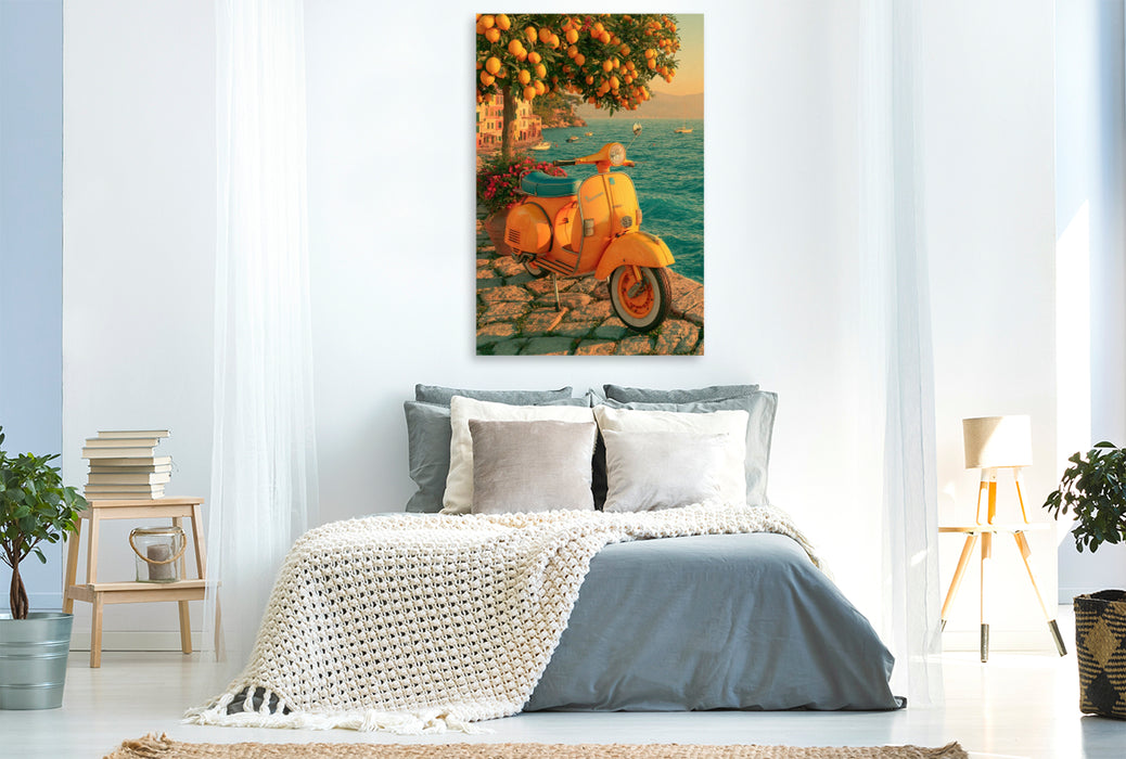 Premium Textil-Leinwand Willkommen im Herzen der Dolce Vita
