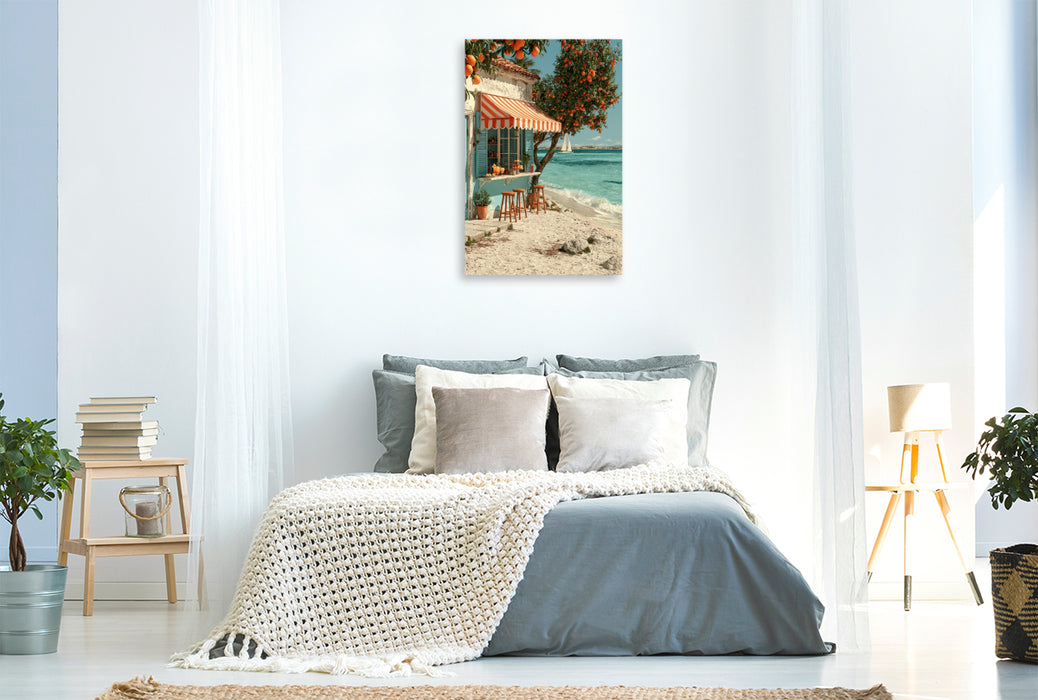 Premium Textil-Leinwand Hier schmeckt jeder Moment nach Sommer