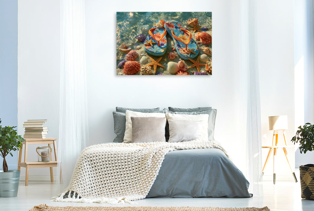 Premium Textil-Leinwand Sehnsucht nach Sonne und Meer