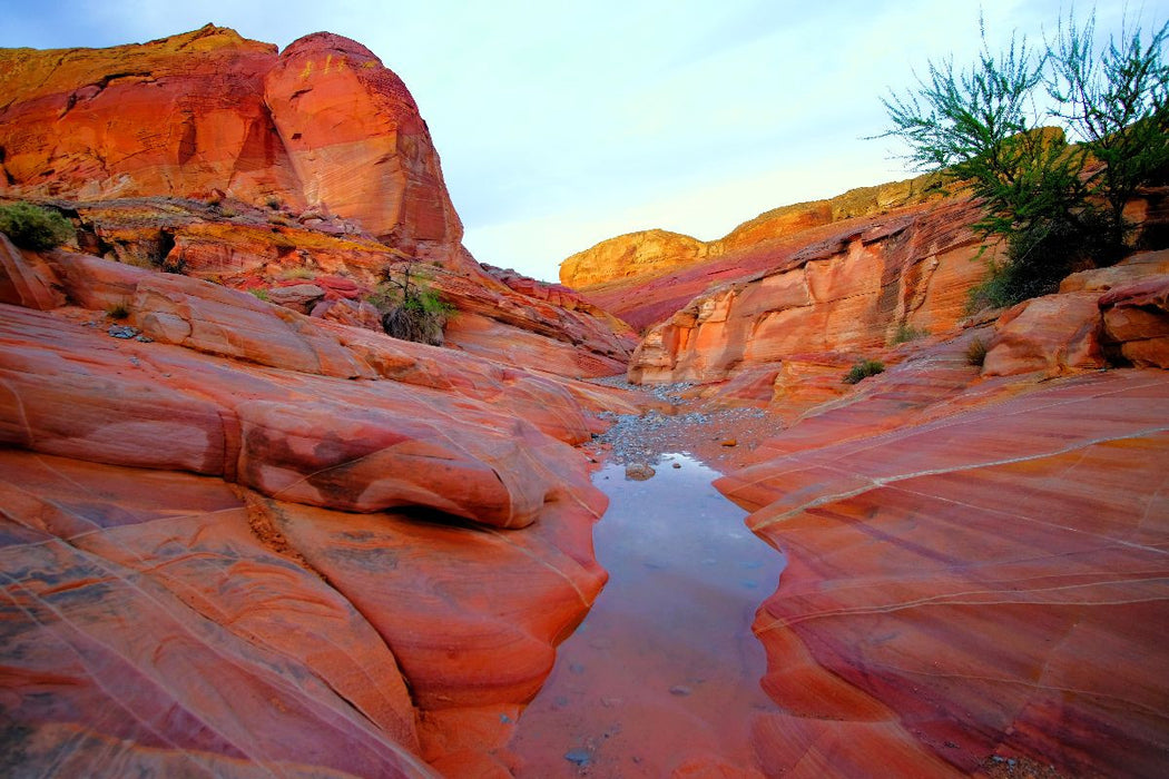 Premium Textil-Leinwand Pastel Pink Canyon Trail - Utah