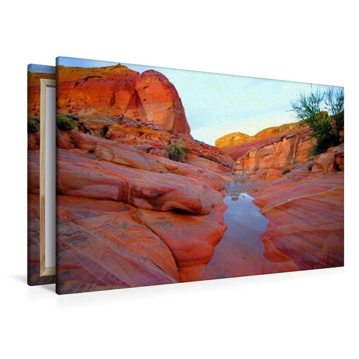 Premium Textil-Leinwand Pastel Pink Canyon Trail - Utah