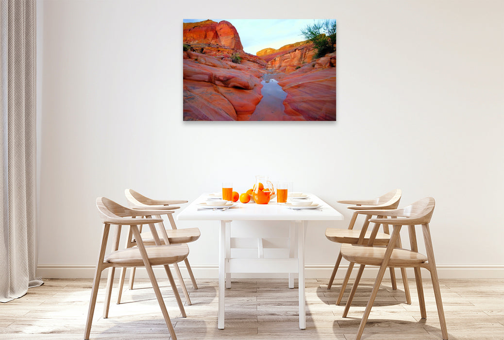 Premium Textil-Leinwand Pastel Pink Canyon Trail - Utah