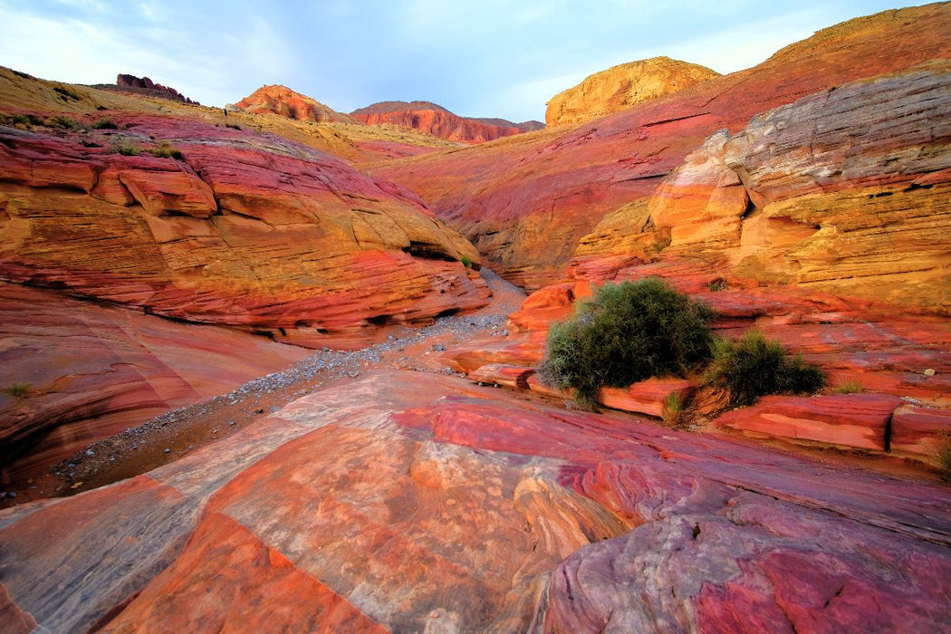 Premium Textil-Leinwand Pastel Pink Canyon Trail - Utah