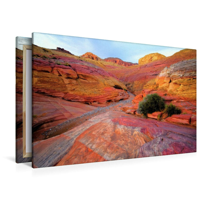 Premium Textil-Leinwand Pastel Pink Canyon Trail - Utah