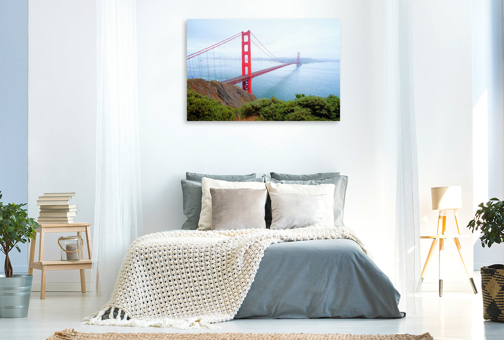 Premium Textil-Leinwand Golden Gate Bridge - Kalifornien