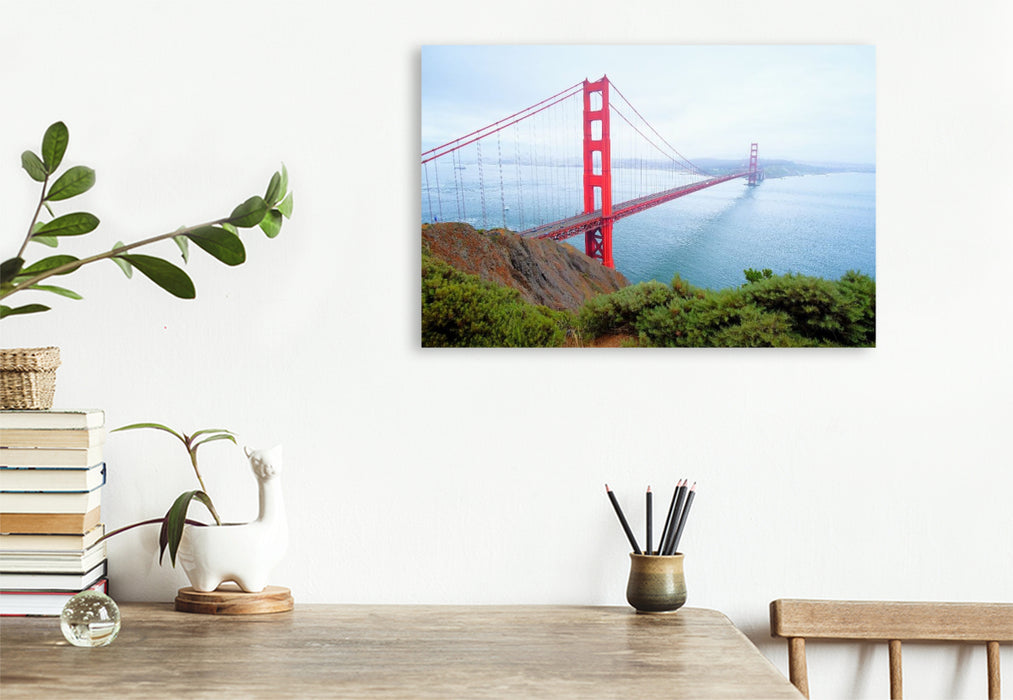 Premium Textil-Leinwand Golden Gate Bridge - Kalifornien