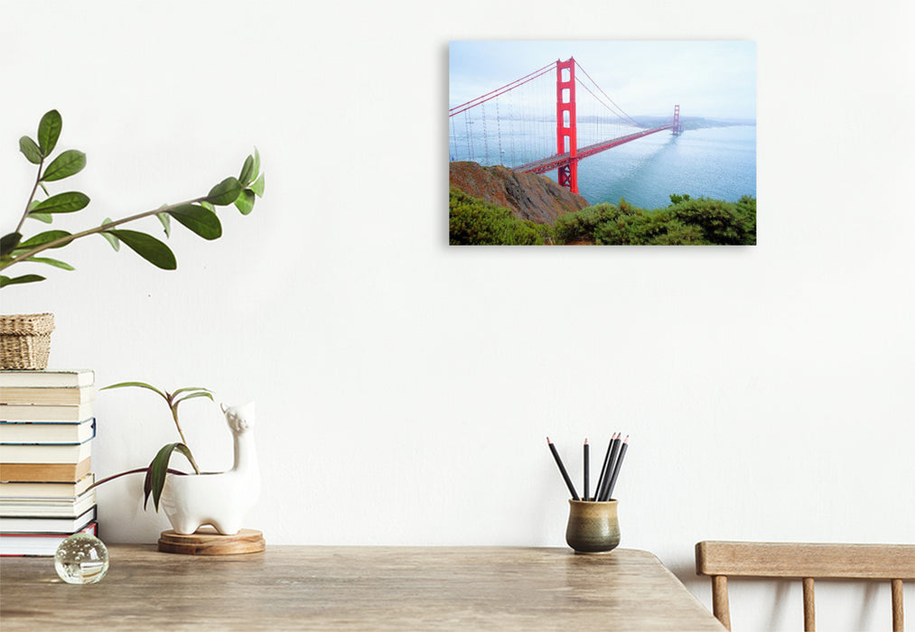 Premium Textil-Leinwand Golden Gate Bridge - Kalifornien