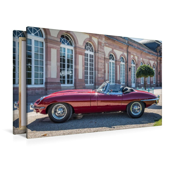 Premium Textil-Leinwand Jaguar E-Type S 2 Roadster (GB, 1970)