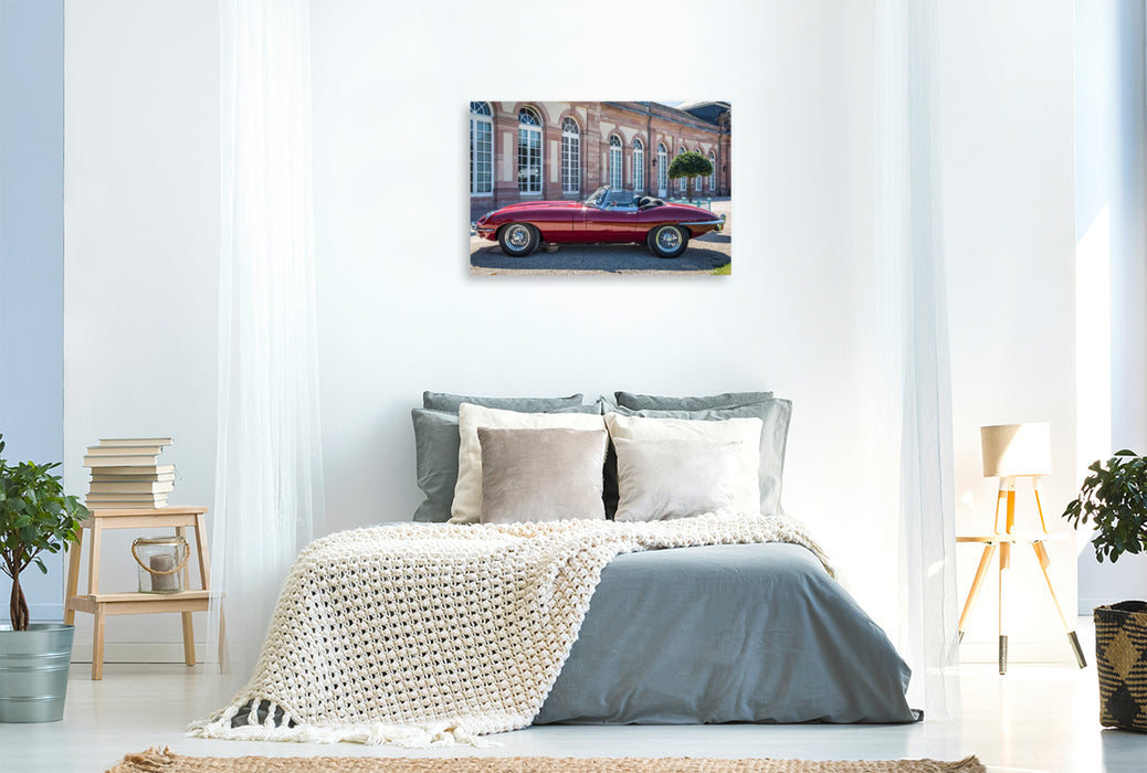 Premium Textil-Leinwand Jaguar E-Type S 2 Roadster (GB, 1970)