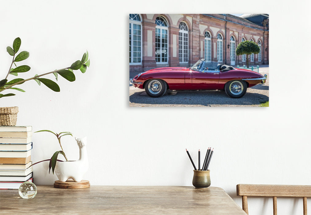Premium Textil-Leinwand Jaguar E-Type S 2 Roadster (GB, 1970)