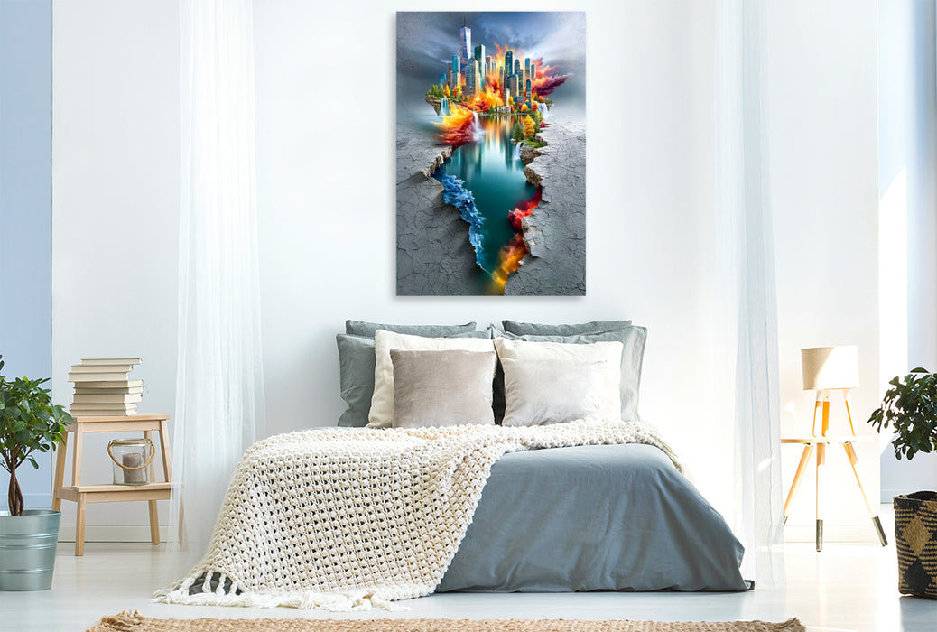 Premium Textil-Leinwand Der Blick durch die Risse der Welt