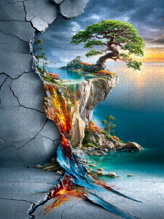 Wo Leben durch Stein bricht - CALVENDO Foto-Puzzle'