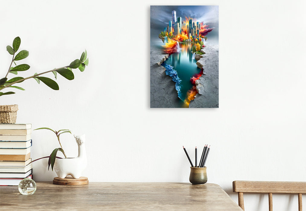 Premium Textil-Leinwand Der Blick durch die Risse der Welt