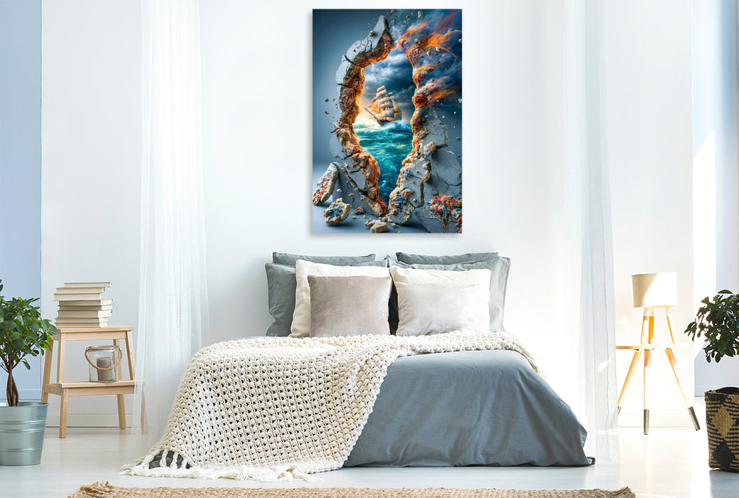 Premium Textil-Leinwand Der Ozean als zweites Gesicht