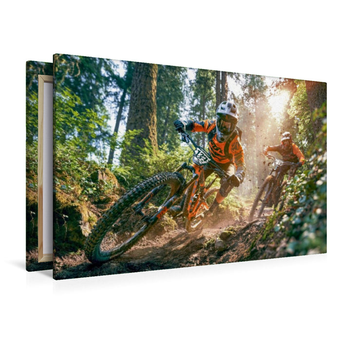 Premium Textil-Leinwand Wenn der Wald zur Rennstrecke wird