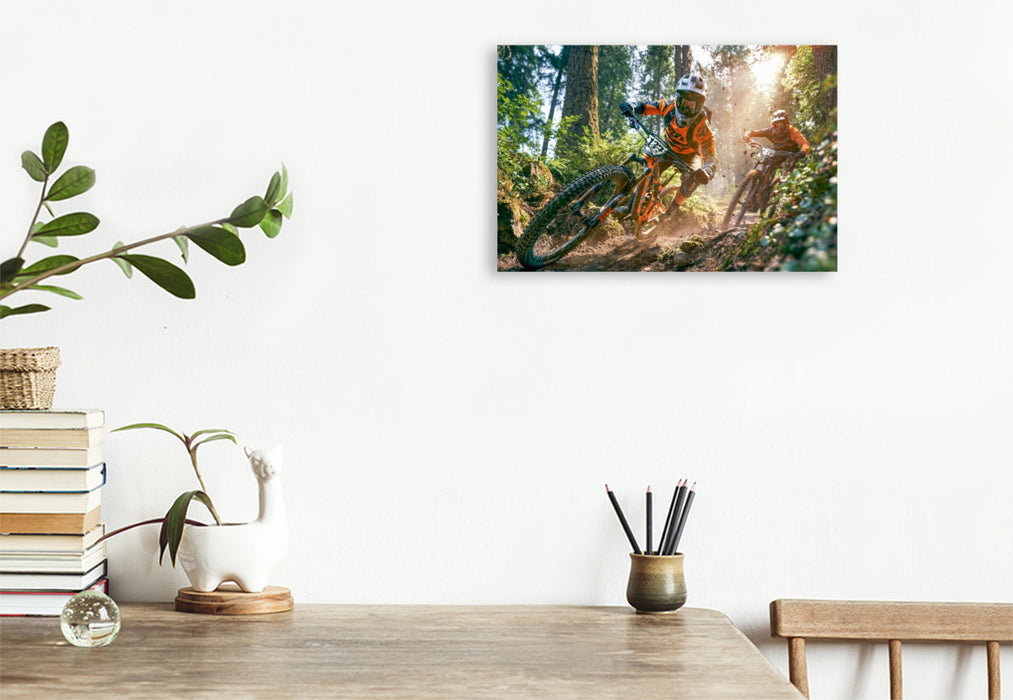 Premium Textil-Leinwand Wenn der Wald zur Rennstrecke wird