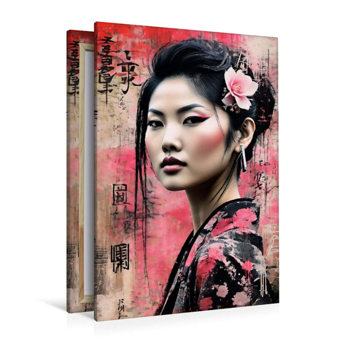Premium Textil-Leinwand Toshifumi - Schöner Lotus des Glücks