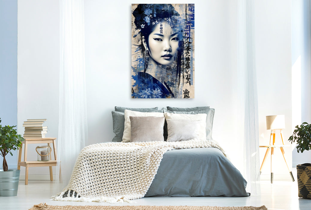 Premium Textil-Leinwand Mitsuki - Schöner Mond