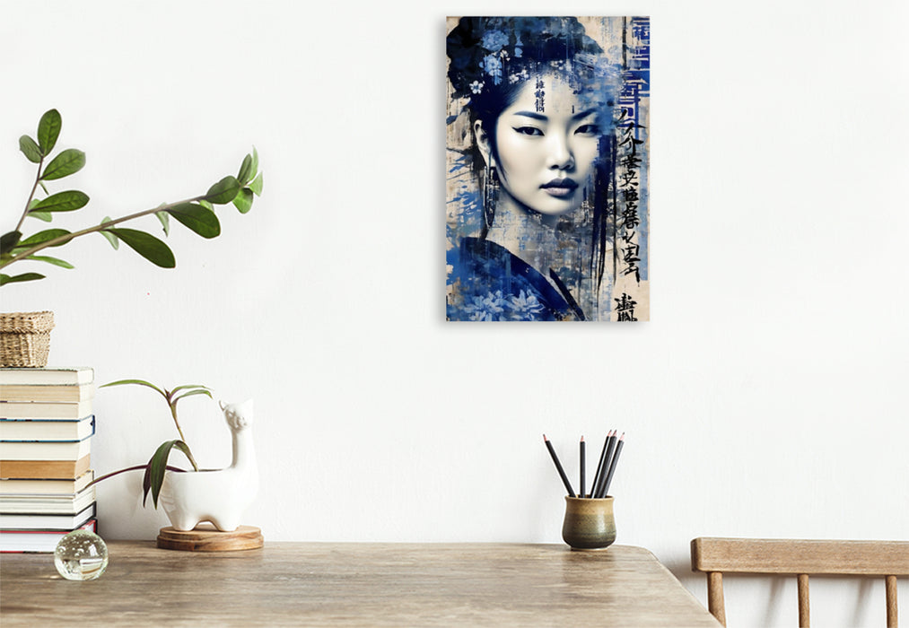 Premium Textil-Leinwand Mitsuki - Schöner Mond