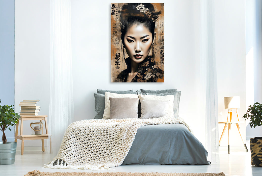 Premium Textil-Leinwand Fukuai - Glückliche Liebe