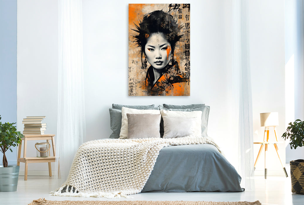 Premium Textil-Leinwand Fukuaya - Farbe des Glücks