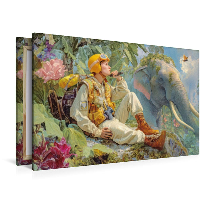 Premium Textil-Leinwand Dschungelentdecker