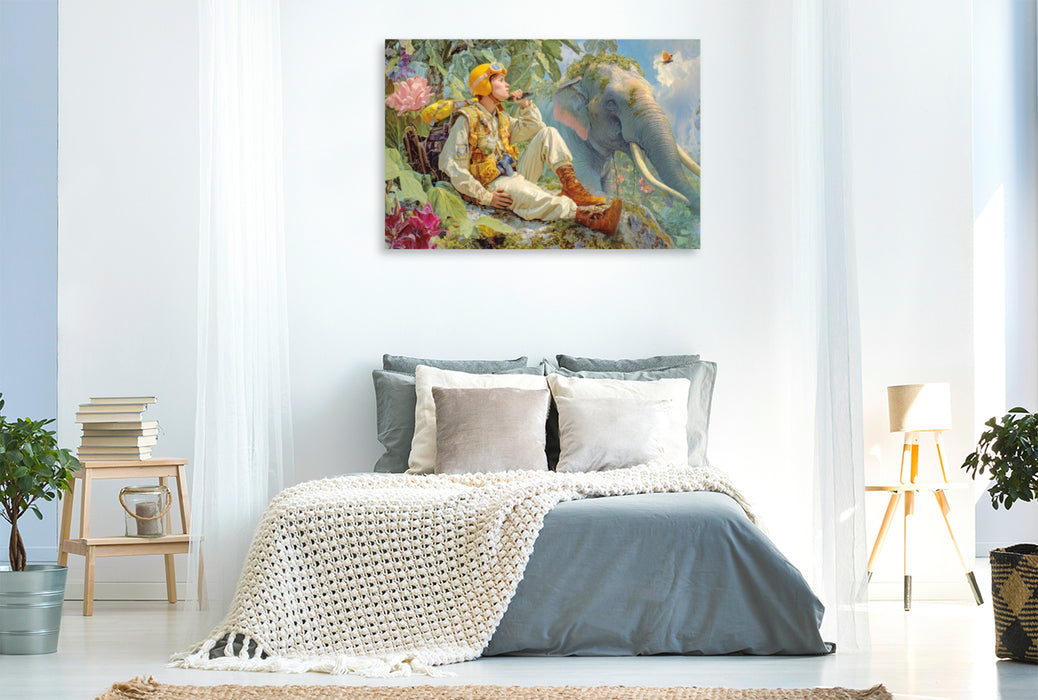 Premium Textil-Leinwand Dschungelentdecker