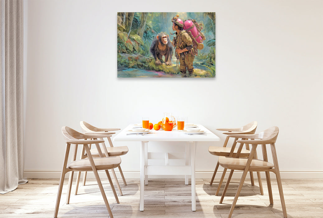 Premium Textil-Leinwand Dschungelentdecker