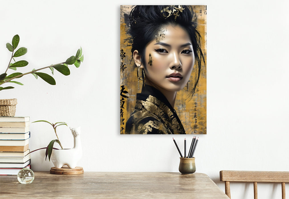 Premium Textil-Leinwand Tomoko - Kind der Weisheit