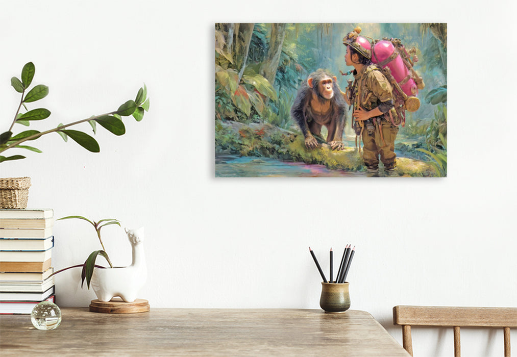 Premium Textil-Leinwand Dschungelentdecker