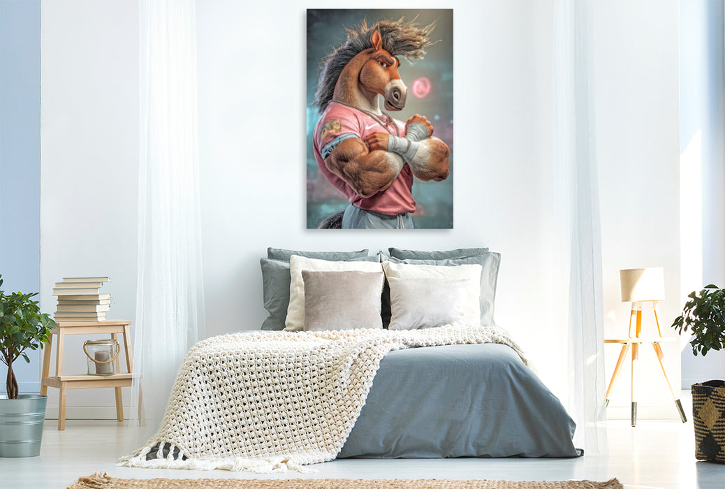 Premium Textil-Leinwand Starke tierische Kerle
