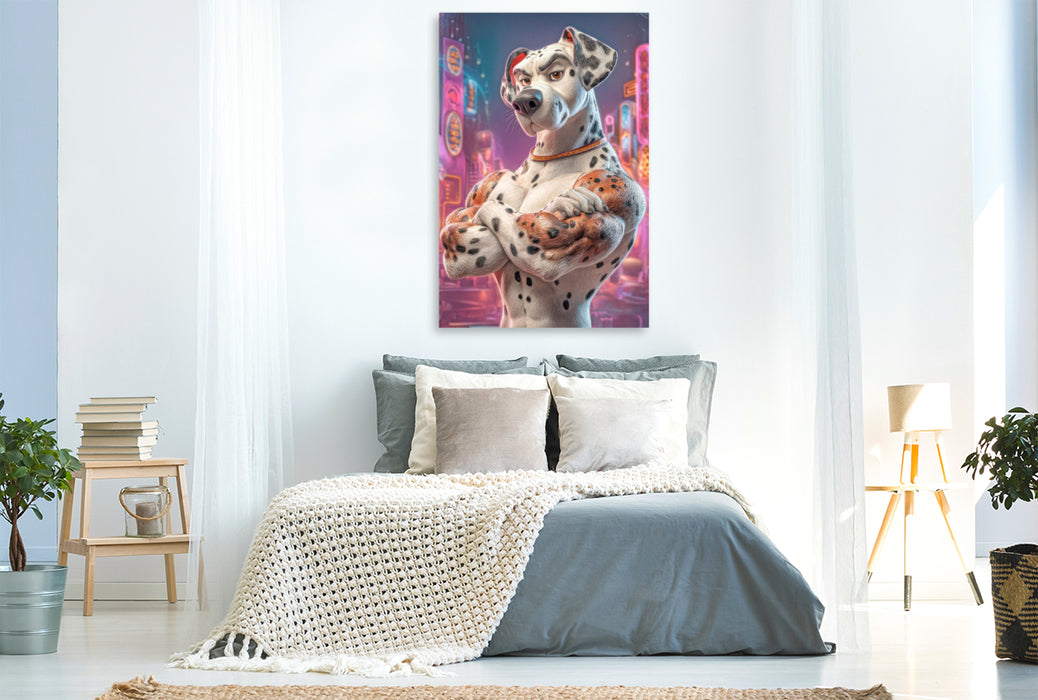 Premium Textil-Leinwand Starke tierische Kerle