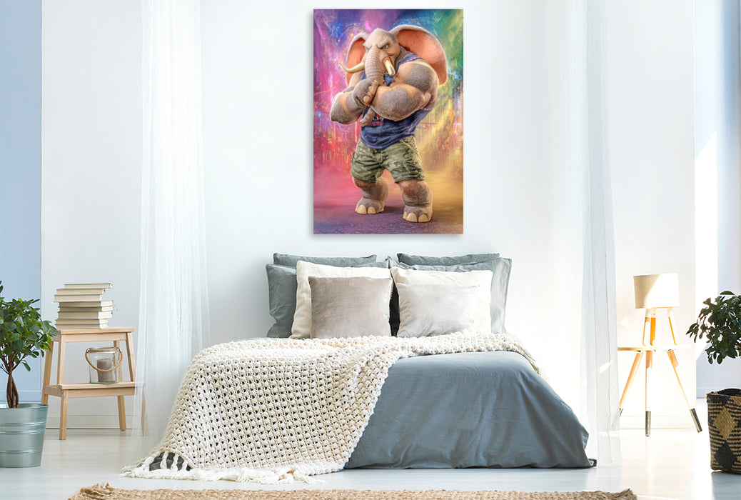 Premium Textil-Leinwand Starke tierische Kerle