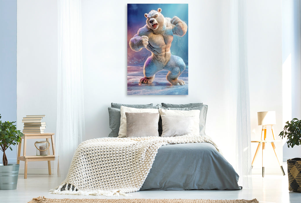 Premium Textil-Leinwand Starke tierische Kerle