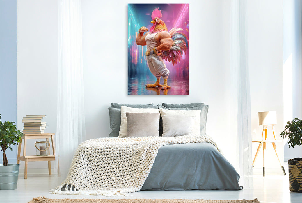 Premium Textil-Leinwand Starke tierische Kerle