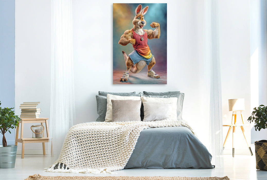 Premium Textil-Leinwand Starke tierische Kerle
