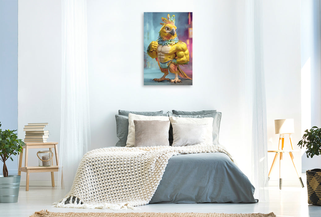 Premium Textil-Leinwand Starke tierische Kerle