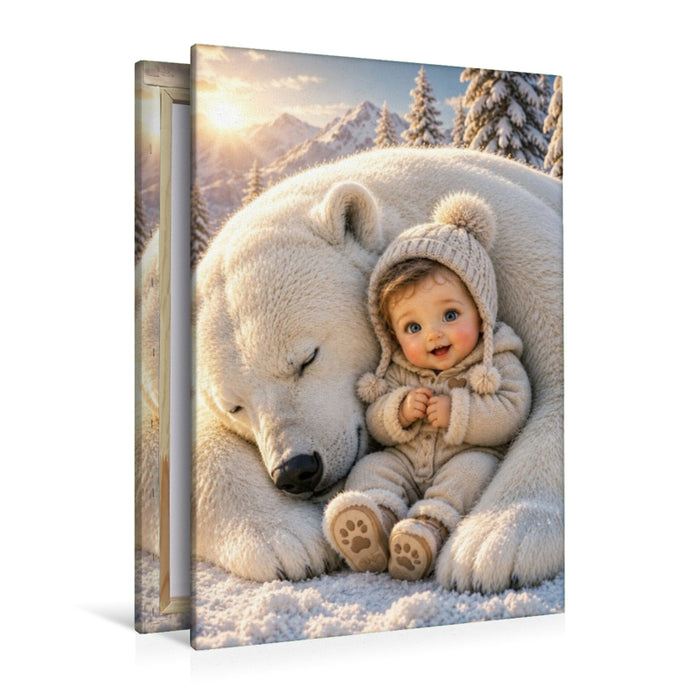 Premium Textil-Leinwand Ein Herz aus Schnee