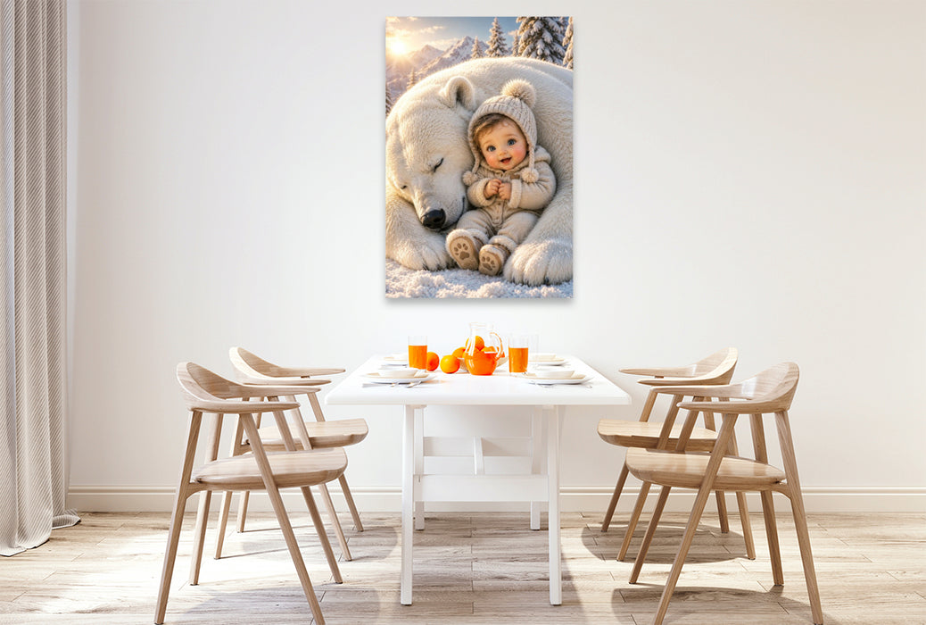 Premium Textil-Leinwand Ein Herz aus Schnee