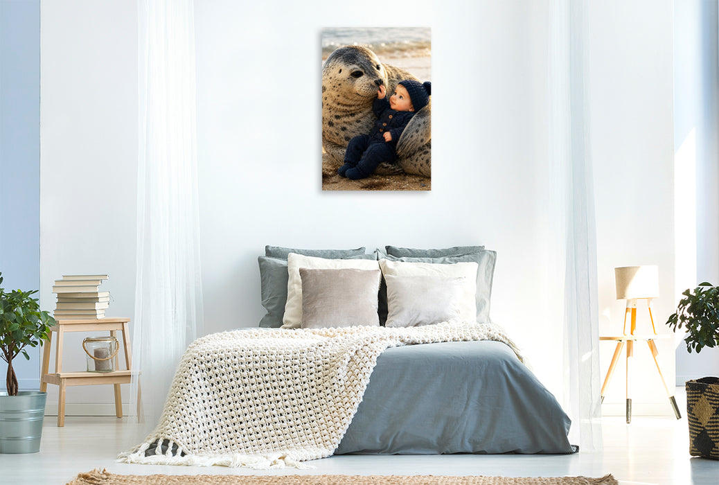 Premium Textil-Leinwand Eine sanfte Berührung