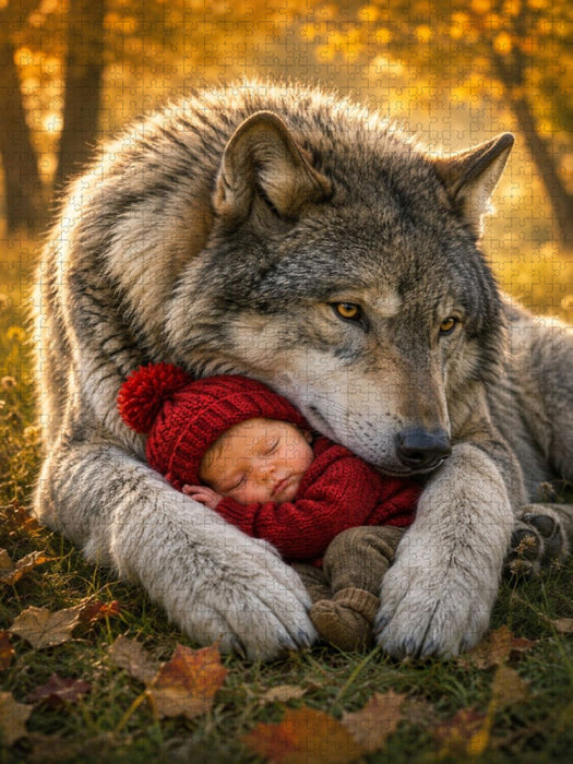 Im Schutz des Wolfes - CALVENDO Foto-Puzzle'