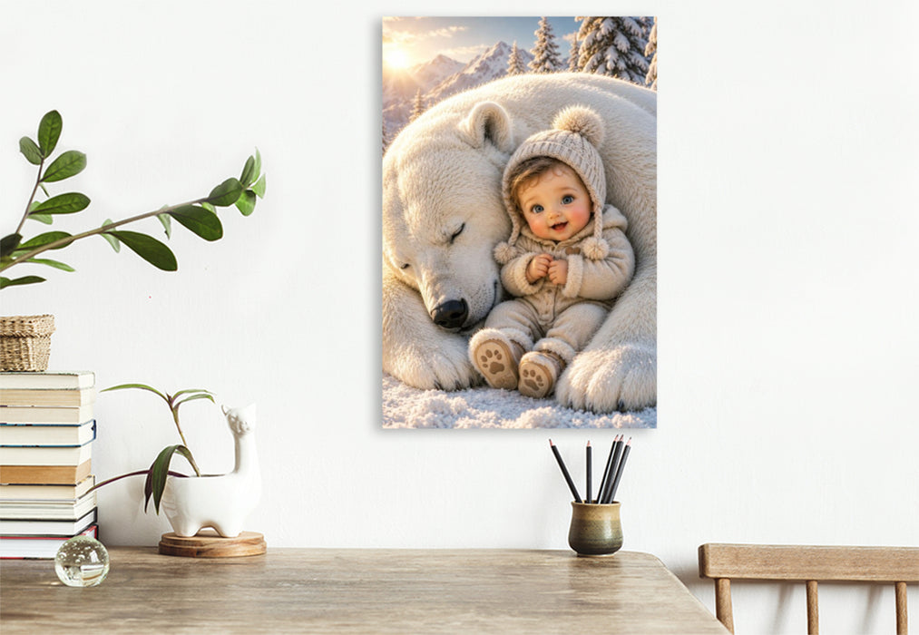 Premium Textil-Leinwand Ein Herz aus Schnee