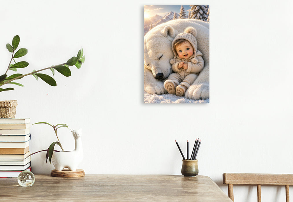 Premium Textil-Leinwand Ein Herz aus Schnee