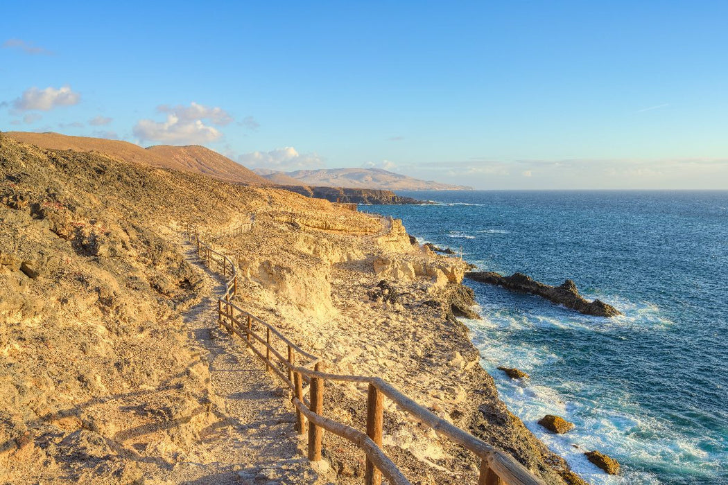 Premium Textil-Leinwand Küstenweg in Ajuy auf Fuerteventura