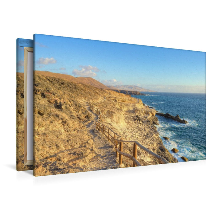 Premium Textil-Leinwand Küstenweg in Ajuy auf Fuerteventura