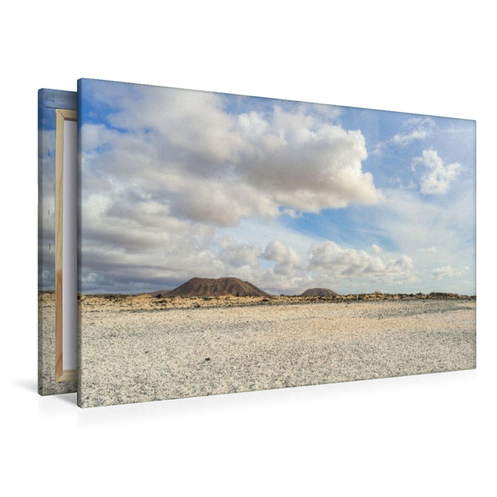 Premium Textil-Leinwand Popcorn Strand - Playa del Bajo de la Burra auf Fuerteventura