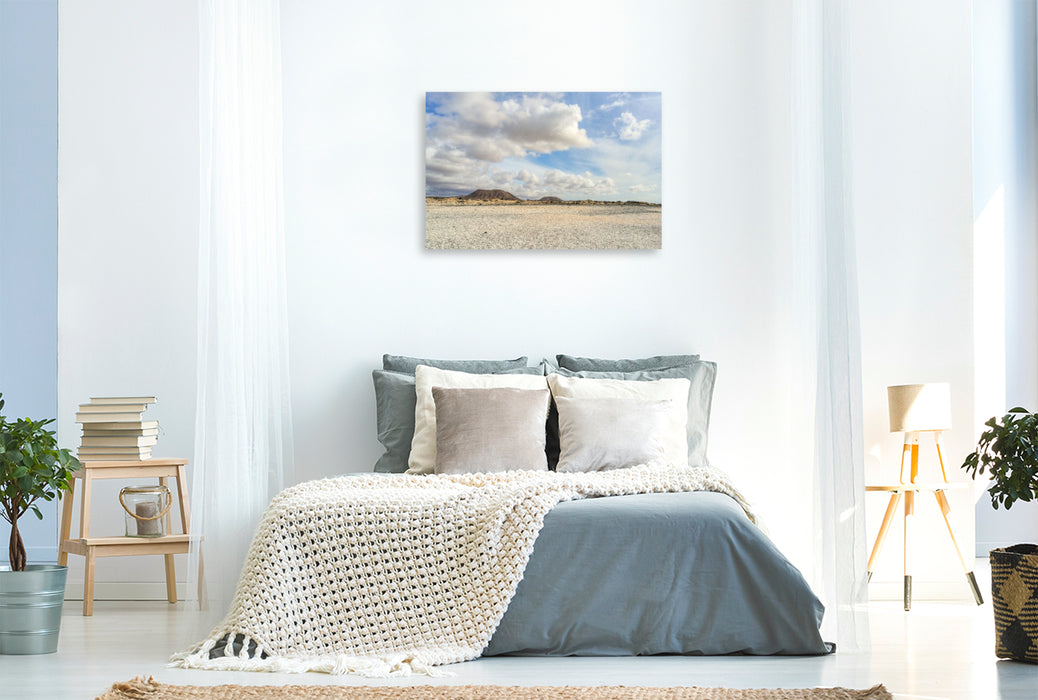 Premium Textil-Leinwand Popcorn Strand - Playa del Bajo de la Burra auf Fuerteventura